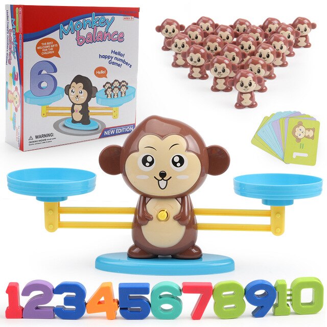 Cute Monkey Dog Balance Digital Cool Math Game - woowwish.com